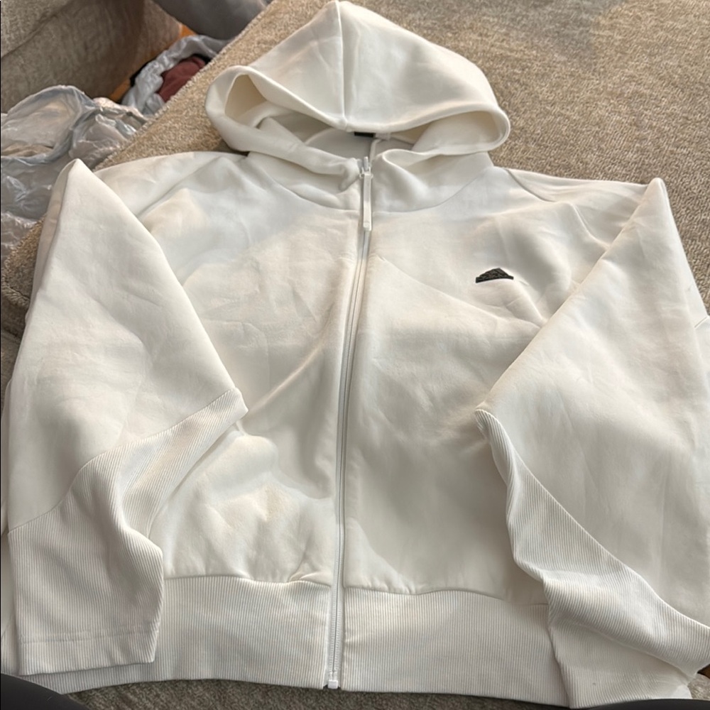 Adidas Originals White Hooded Utility Jacket